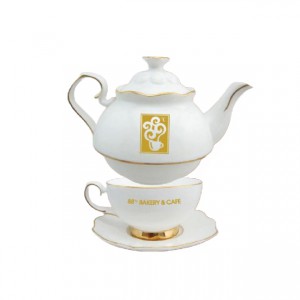 [Teapots & Saucers] Golden Tea For 1