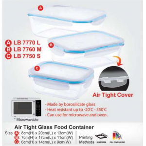 [Lunch Box] Air Tight Glass Food Container - LB7770L & LB7760M & LB7750S