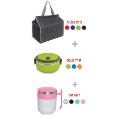[OEM Travel Sets] Cooler & Warmer Bag / Food Container (Single Layer) / Thermo Mug - PS2104
