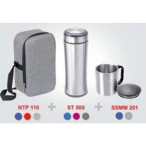 [OEM Travel Sets] Cooler & Warmer Bag / Stainless Steel Vacuum Flask / Stainless Steel Mini Mug - TS9082