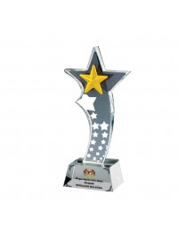 3D Emboss Star Crystal Trophy