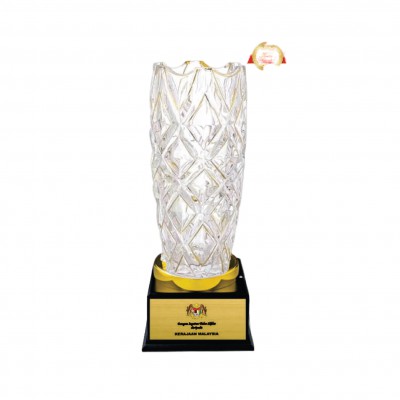 [Award Trophy] Elegant Golden Crystal Vase