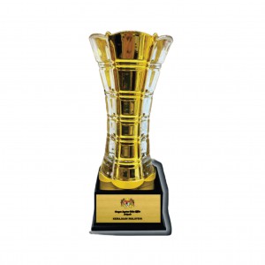 [Award Trophy] Elegant Golden Crystal Vase