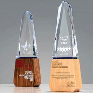  [Award Trophy] Exclusive Crystal Wooden Award