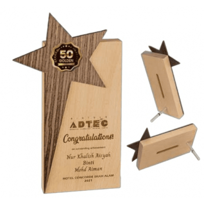 [Award Trophy] Exclusive Crystal Wooden Award - WP 9103