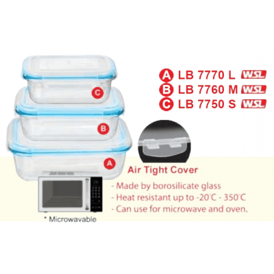 [Lunch Box] Air Tight Glass Food Container - LB7770L & LB7760M & LB7750S